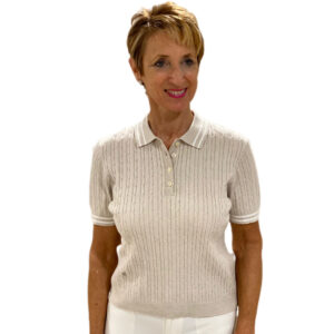 Röhnisch Classic Cable Poloshirt Oatmeal