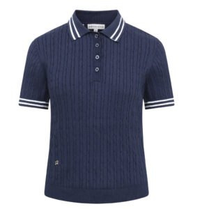 Röhnisch Classic Cable Poloshirt Navy