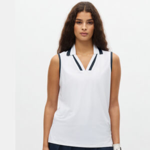 Röhnisch Essential Sleeveless Poloshirt White Navy