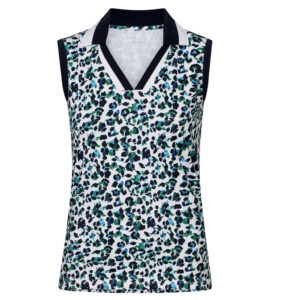 Röhnisch Essential Sleeveless Poloshirt Leo Blue/Green