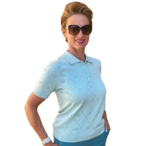 Rohnisch Logo Jacquard Poloshirt Eggshell Blue