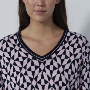 Daily Sports Jacquard Pullover Navy Pink - Afbeelding 2