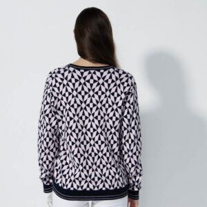 Daily Sports Jacquard Pullover Navy Pink - Afbeelding 3