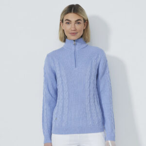 Daily Sports Cable LS Pullover Lined Blue Heron