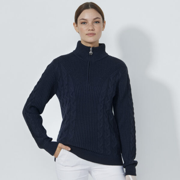 Daily Sports Cable LS Pullover Lined Navy