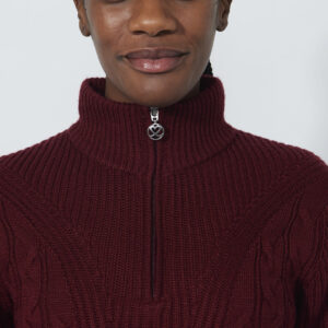 Daily Sports Cable LS Pullover Lined Winery - Afbeelding 3