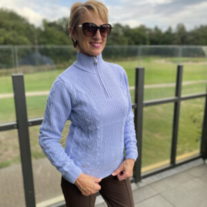 Daily Sports Cable LS Pullover Lined Blue Heron - Afbeelding 2