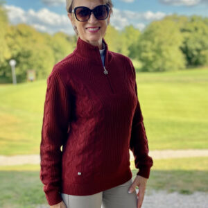 Daily Sports Cable LS Pullover Lined Winery - Afbeelding 2