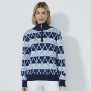 Daily Sports Argyle Half Neck Pullover Lined Navy