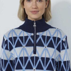 Daily Sports Argyle Half Neck Pullover Lined Navy – Bild 4