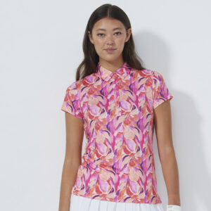 Daily Sports Sheermotion Cap Sl Poloshirt Artsy Leaf