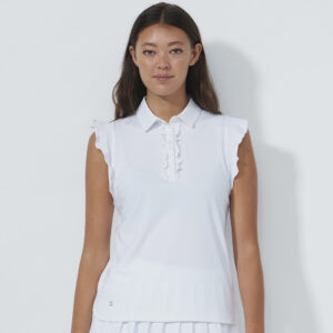 Daily Sports Frill Sleeveless Poloshirt White
