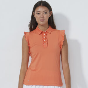 Daily Sports Frill Sleeveless Poloshirt Electric Orange
