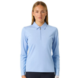Daily Sports Ribbed LS Poloshirt Light Blue