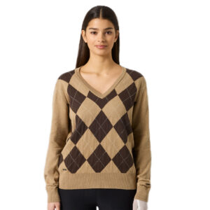 Daily Sports Argyle V-Neck Pullover Bark