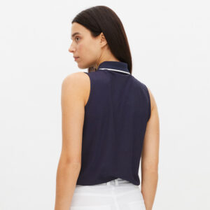 Röhnisch Miriam Mouwloos Poloshirt Navy – Bild 2