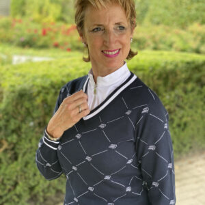 Röhnisch Adele Knitted Sweater R Check Navy – Bild 3