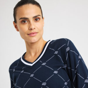 Röhnisch Adele Knitted Sweater R Check Navy – Bild 4