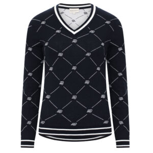 Röhnisch Adele Knitted Sweater R Check Navy