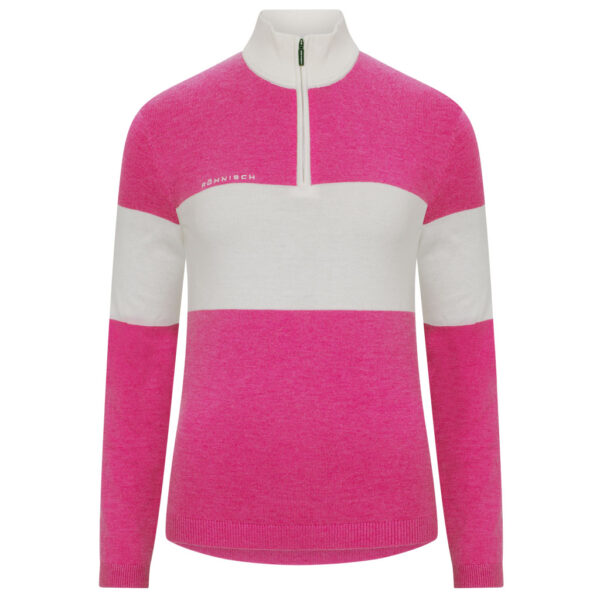 Rohnisch Kora Knitted Half Zip Rose