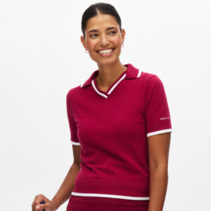 Röhnisch Swing Knitted Poloshirt Beet Red