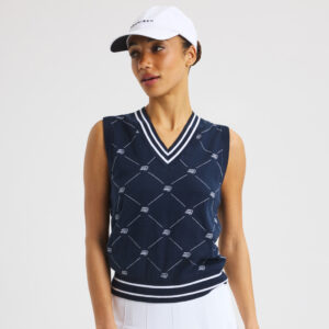 Röhnisch R Logo Vest Check Navy – Bild 2