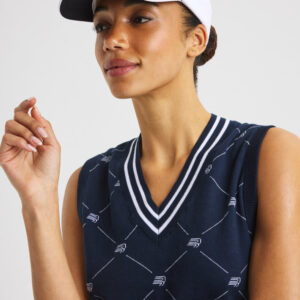 Röhnisch R Logo Vest Check Navy – Bild 4