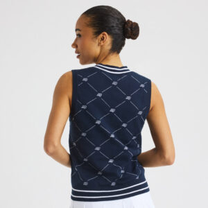 Röhnisch R Logo Vest Check Navy – Bild 5