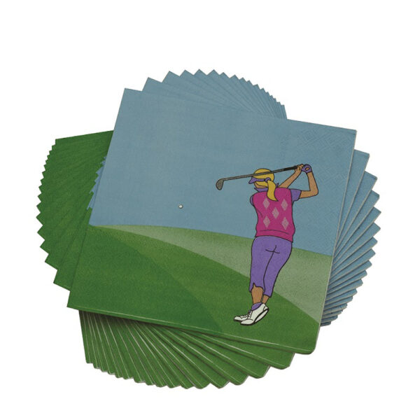 Surprizeshop Napkins Lady  Golfer servetten