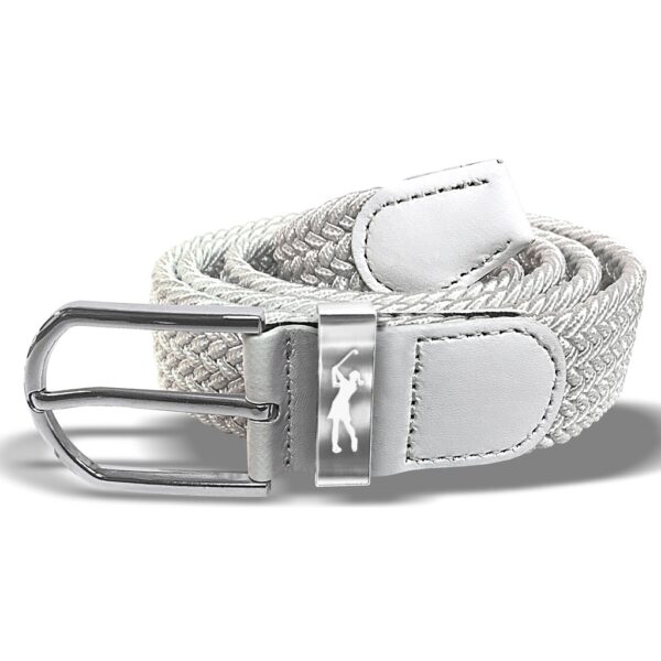 White Stretch Golf Belt Lady Golfer Buckle