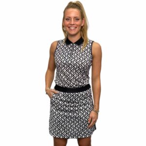 Luhta Ilmoila Mouwloze Polo zwart wit - Afbeelding 4