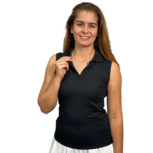 Luhta Innopuro Mouwloos Poloshirt Black