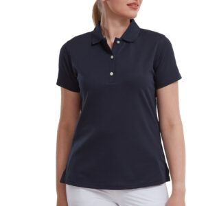 FootJoy Pique Dames Poloshirt Navy Logo DGC - Afbeelding 2
