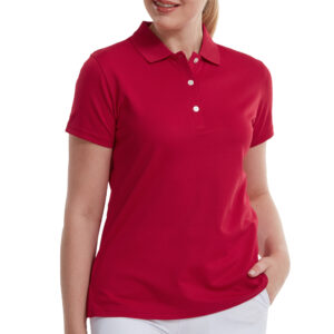 FootJoy Pique Dames Poloshirt Red Logo DGC - Afbeelding 2