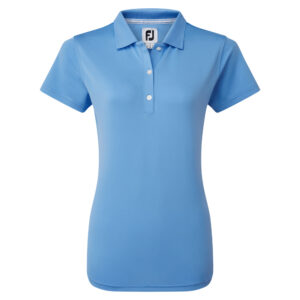 FootJoy Pique Dames Poloshirt Light Blue Logo DGC