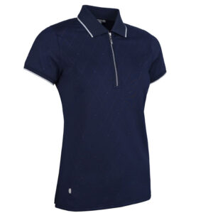 Glenmuir Amelia Poloshirt Navy Diamond Print/Silver