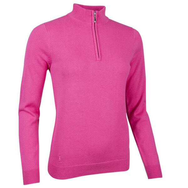 Glenmuir Ava Quarter Zip Golf Sweater Hot Pink