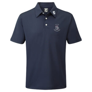 FootJoy Pique Solid Heren Poloshirt Navy Logo DGC