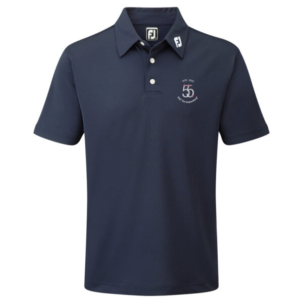 FootJoy Pique Solid Heren Poloshirt Navy Logo DGC