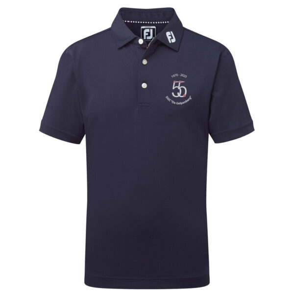 FootJoy Pique Solid Junior Poloshirt Navy Logo DGC