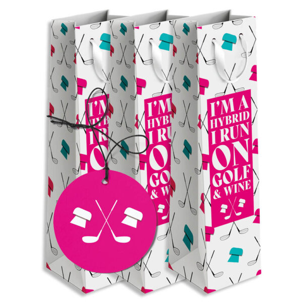 Surprizeshop - 3 Pack Golf Wine Bags - Golf and Wine