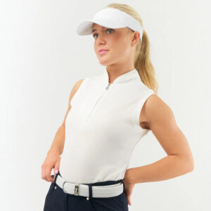 White Stretch Golf Belt Lady Golfer Buckle - Afbeelding 3