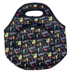 CBFModa Neoprene Lunchbag Golfaholic Black