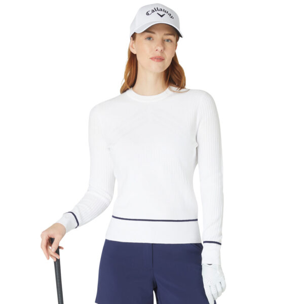 Callaway Chev Sweater With Tipping Brilliant White