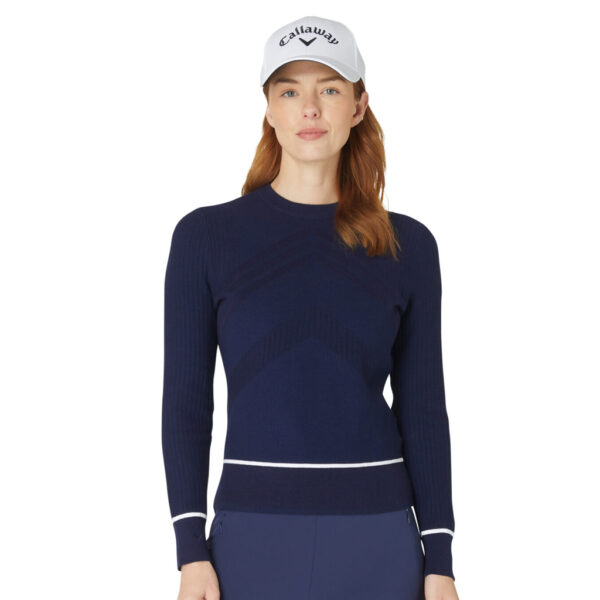 Callaway Chev Sweater With Tipping Peacoat