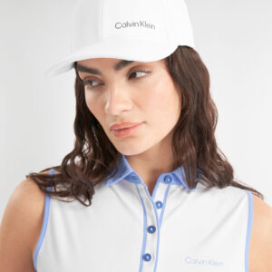 Calvin Klein Leigh Mouwloze Damespolo White/Cornflower Blue - Afbeelding 3