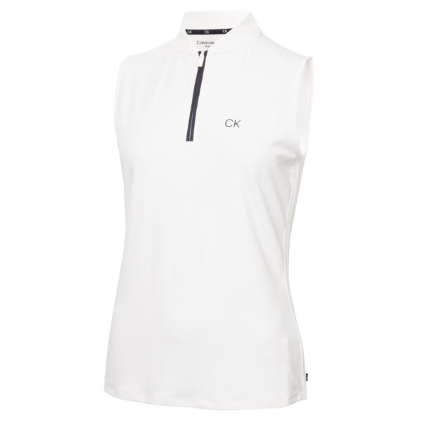 Calvin Klein Tattler Mouwloos Poloshirt White