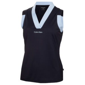 Calvin Klein Juno Jersey Sleeveless Polo Navy