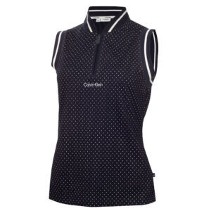 Calvin Klein Camilla Printed Sleeveless Polo Navy
