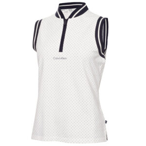Calvin Klein Printed Sleeveless Poloshirt White
